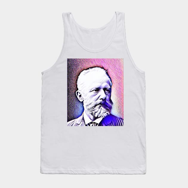 Pyotr Ilyich Tchaikovsky Pink Portrait | Pyotr Ilyich Tchaikovsky Artwork 7 Tank Top by JustLit